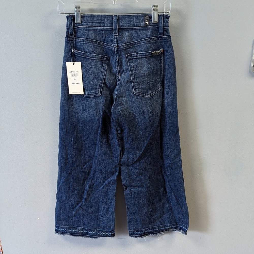 7 For All Mankind Wide Leg Cropped Jeans 25 - Picture 3 of 6